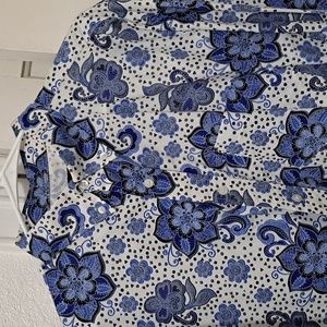 Pintlar XXL Mens Button up Western shirt, blue/white